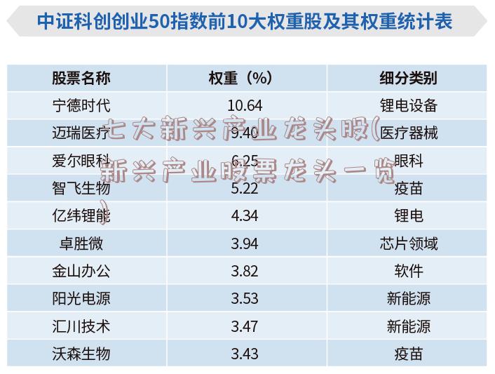 七大新兴产业龙头股(新兴产业股票龙头一览)