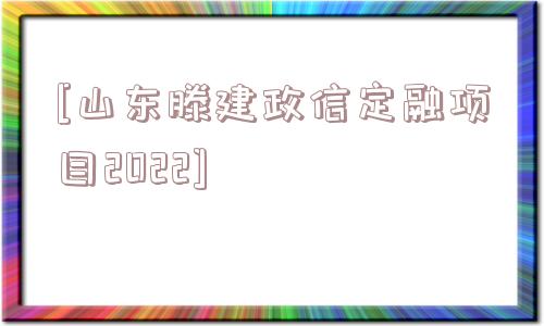 [山东滕建政信定融项目2022]