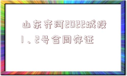 山东齐河2022城投1、2号合同存证