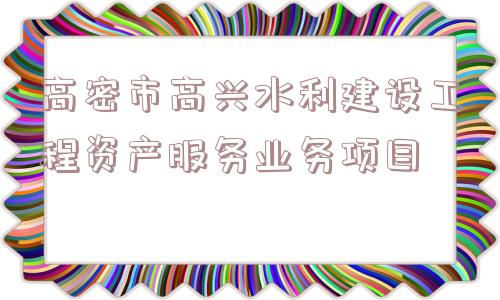 高密市高兴水利建设工程资产服务业务项目