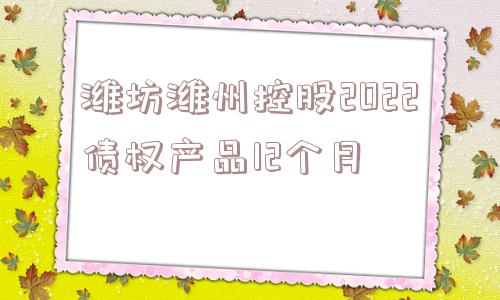 潍坊潍州控股2022债权产品12个月