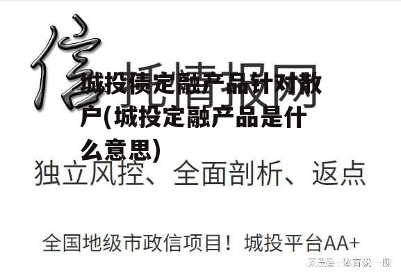 城投债定融产品针对散户(城投定融产品是什么意思)