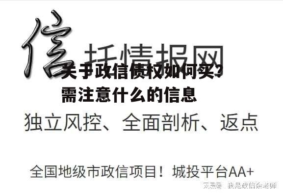 关于政信债权如何买？需注意什么的信息