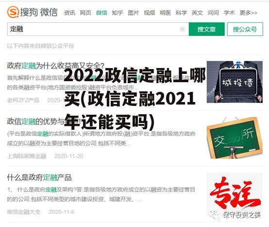 2022政信定融上哪买(政信定融2021年还能买吗)