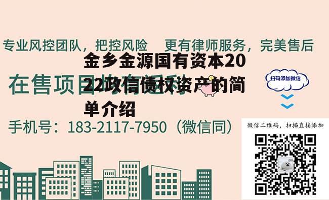 金乡金源国有资本2022政信债权资产的简单介绍