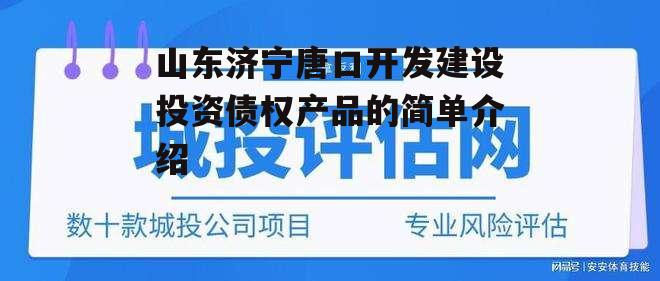 山东济宁唐口开发建设投资债权产品的简单介绍