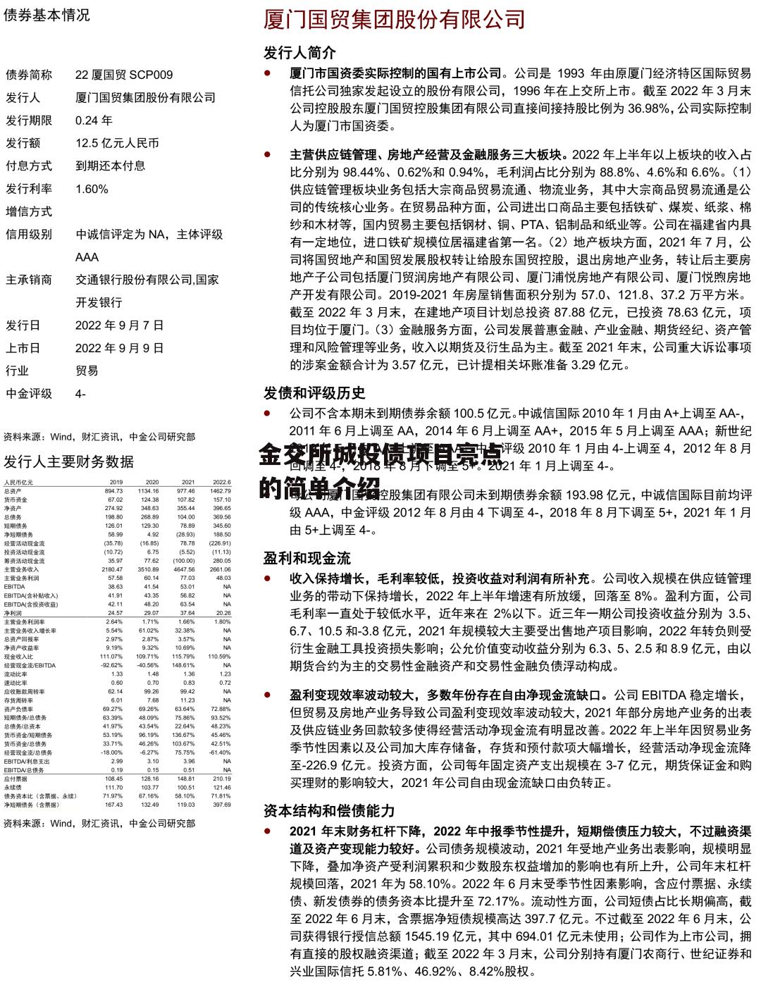 金交所城投债项目亮点的简单介绍