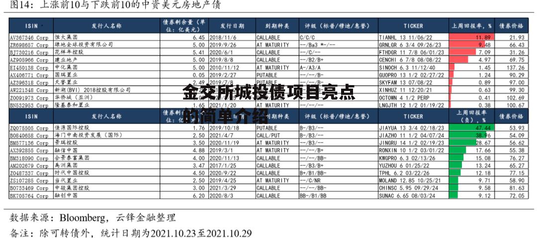 金交所城投债项目亮点的简单介绍