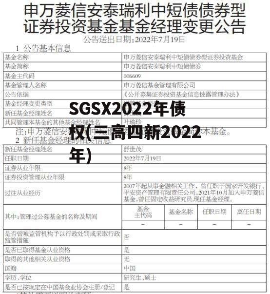 SGSX2022年债权(三高四新2022年)