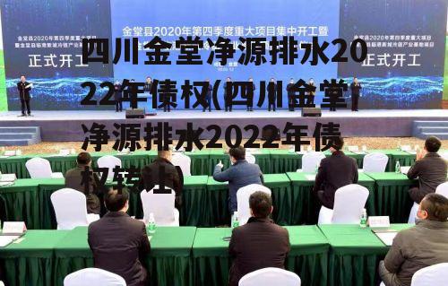 四川金堂净源排水2022年债权(四川金堂净源排水2022年债权转让)