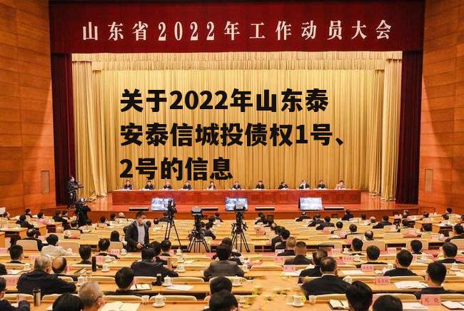 关于2022年山东泰安泰信城投债权1号、2号的信息