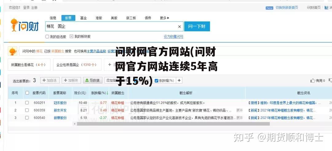 问财网官方网站(问财网官方网站连续5年高于15%)