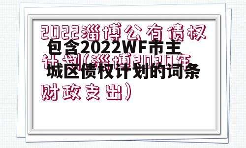 包含2022WF市主城区债权计划的词条