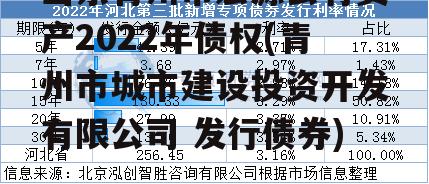 山东青州市宏源公有资产2022年债权(青州市城市建设投资开发有限公司 发行债券)