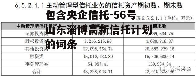 包含央企信托-56号山东淄博高新信托计划的词条