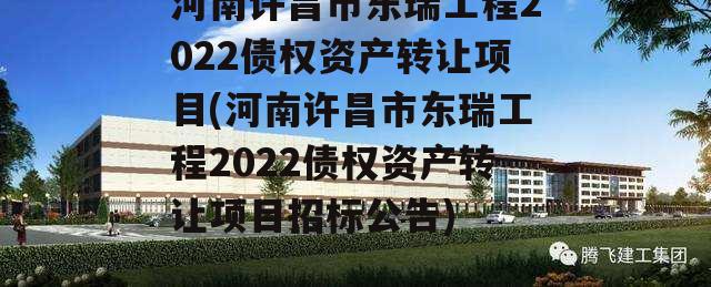 河南许昌市东瑞工程2022债权资产转让项目(河南许昌市东瑞工程2022债权资产转让项目招标公告)