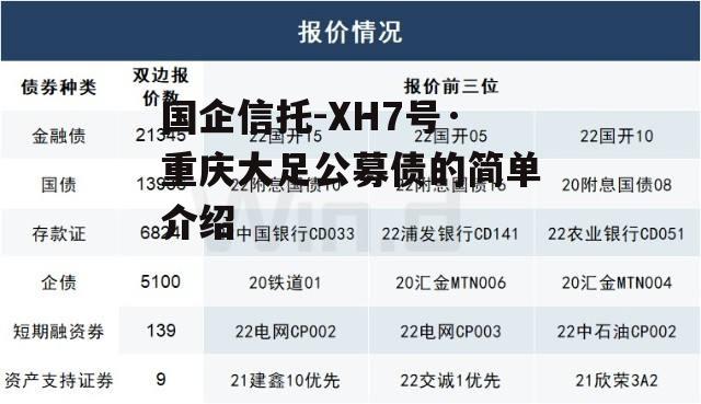 国企信托-XH7号·重庆大足公募债的简单介绍