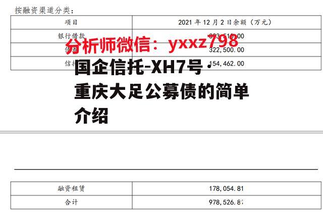 国企信托-XH7号·重庆大足公募债的简单介绍