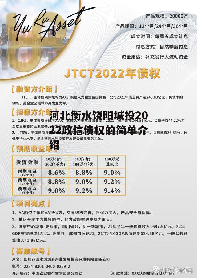 河北衡水饶阳城投2022政信债权的简单介绍