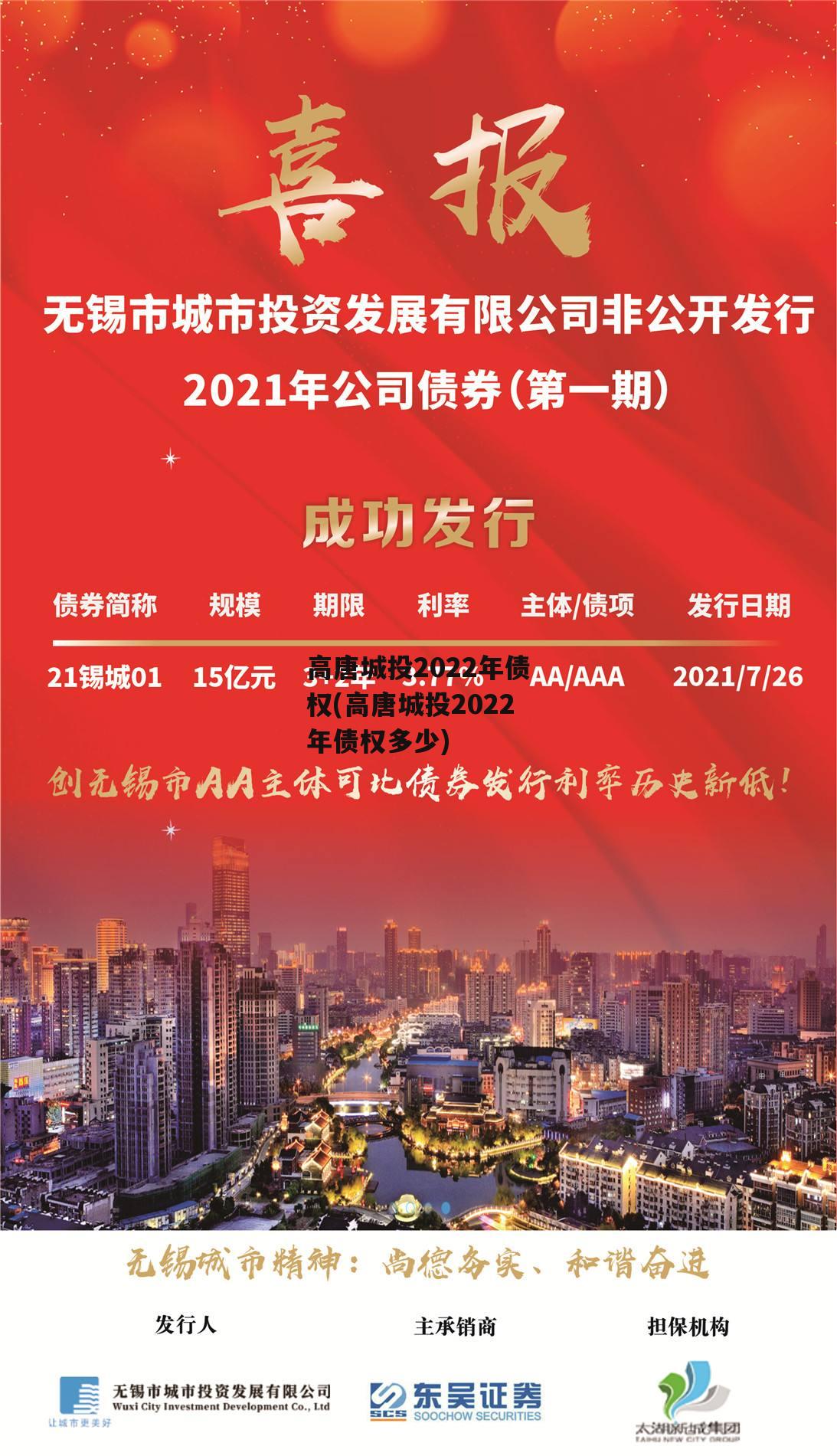 高唐城投2022年债权(高唐城投2022年债权多少)