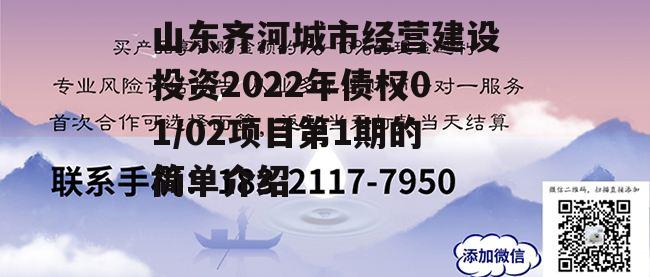 山东齐河城市经营建设投资2022年债权01/02项目第1期的简单介绍