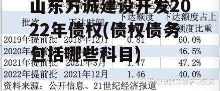 山东方诚建设开发2022年债权(债权债务包括哪些科目)