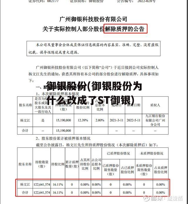 御银股份(御银股份为什么改成了ST御银)