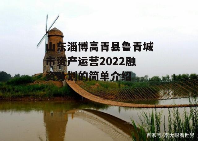 山东淄博高青县鲁青城市资产运营2022融资计划的简单介绍