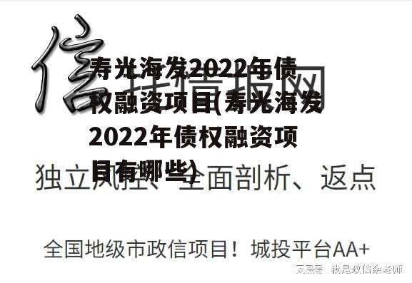 寿光海发2022年债权融资项目(寿光海发2022年债权融资项目有哪些)