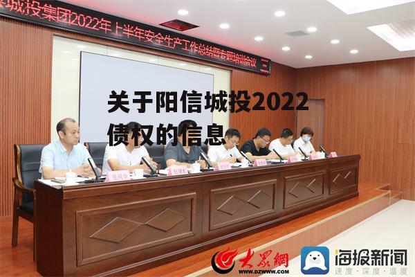 关于阳信城投2022债权的信息