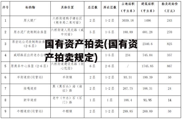 国有资产拍卖(国有资产拍卖规定)