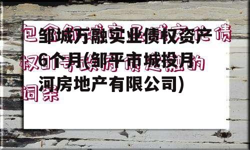 邹城万融实业债权资产6个月(邹平市城投月河房地产有限公司)