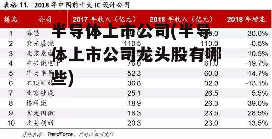 半导体上市公司(半导体上市公司龙头股有哪些)