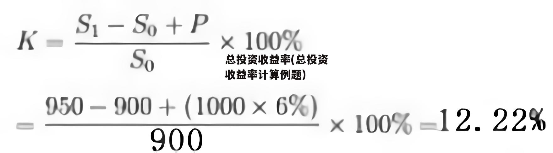 总投资收益率(总投资收益率计算例题)