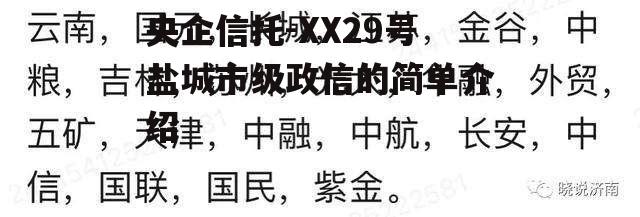 央企信托-XX29号盐城市级政信的简单介绍