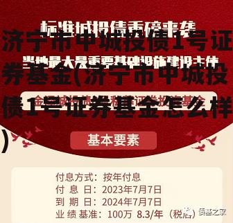 济宁市中城投债1号证券基金(济宁市中城投债1号证券基金怎么样)