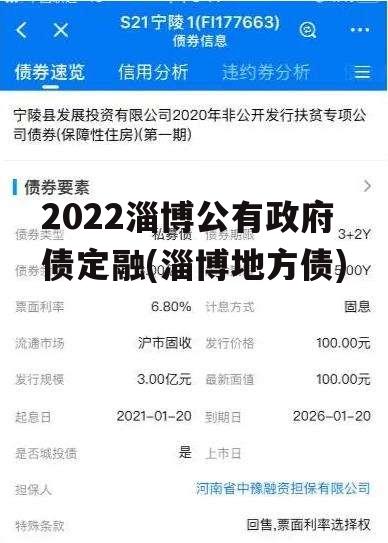 2022淄博公有政府债定融(淄博地方债)