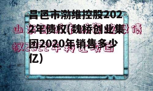 昌邑市渤维控股2022年债权(魏桥创业集团2020年销售多少亿)