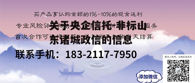 关于央企信托-非标山东诸城政信的信息