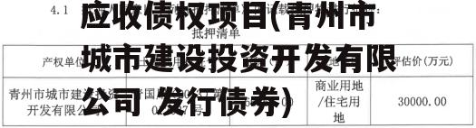 山东青州城投2022应收债权项目(青州市城市建设投资开发有限公司 发行债券)