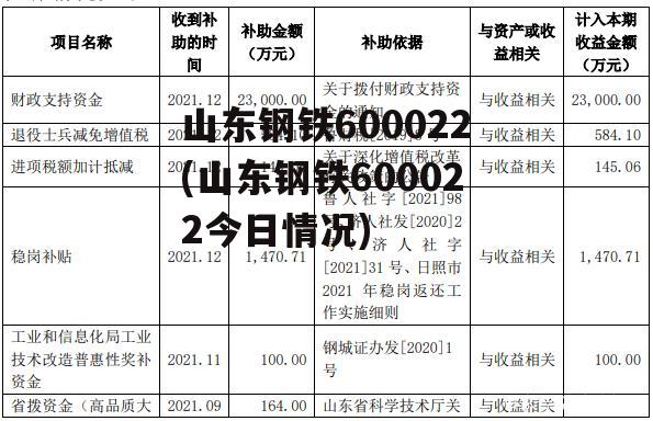 山东钢铁600022(山东钢铁600022今日情况)