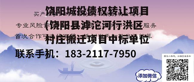 饶阳城投债权转让项目(饶阳县滹沱河行洪区村庄搬迁项目中标单位)