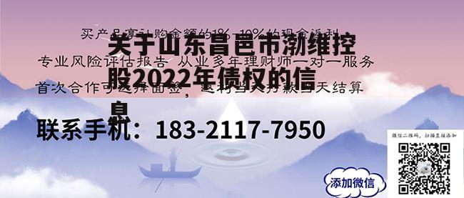 关于山东昌邑市渤维控股2022年债权的信息