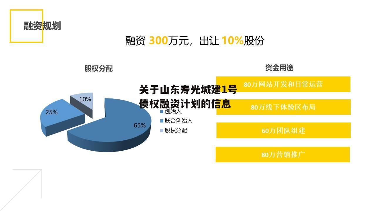 关于山东寿光城建1号债权融资计划的信息