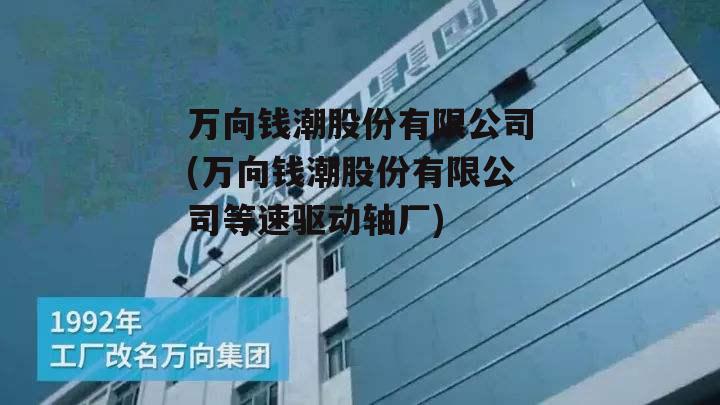 万向钱潮股份有限公司(万向钱潮股份有限公司等速驱动轴厂)