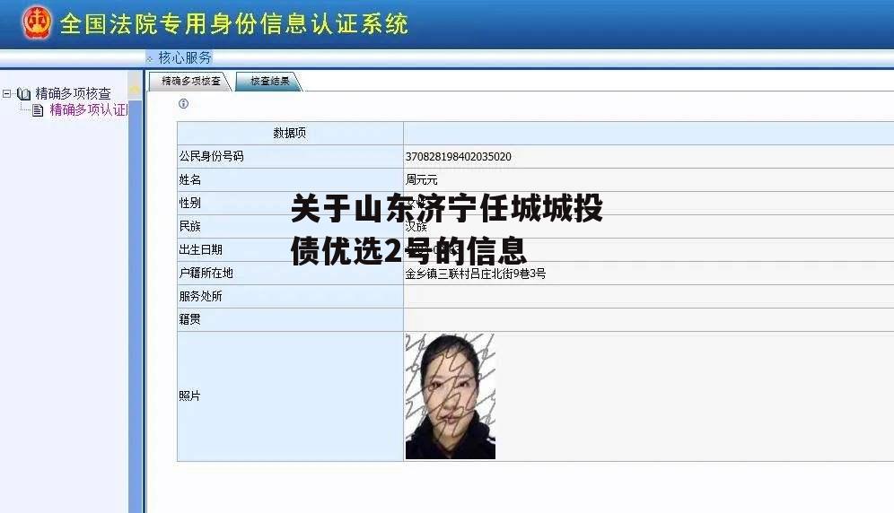 关于山东济宁任城城投债优选2号的信息