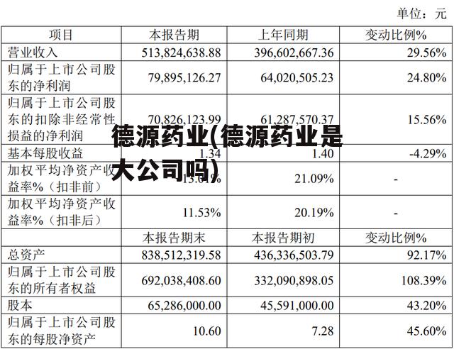 德源药业(德源药业是大公司吗)