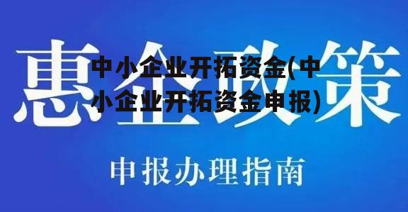 中小企业开拓资金(中小企业开拓资金申报)