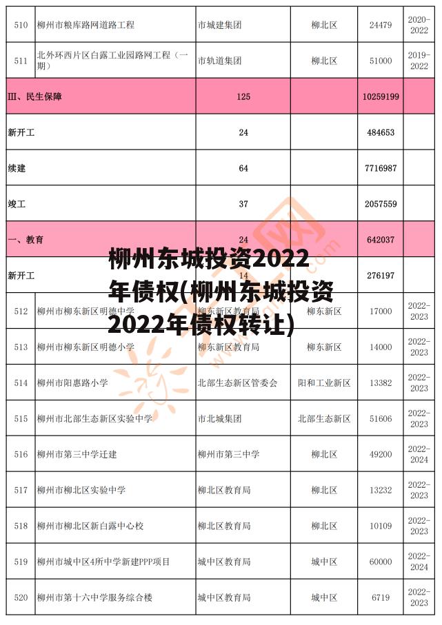 柳州东城投资2022年债权(柳州东城投资2022年债权转让)