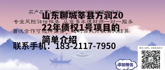 山东聊城莘县方润2022年债权1号项目的简单介绍